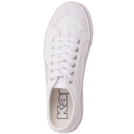 Sapatos femininos Kappa Boron Low Pf branco e prata 243162 1015 2