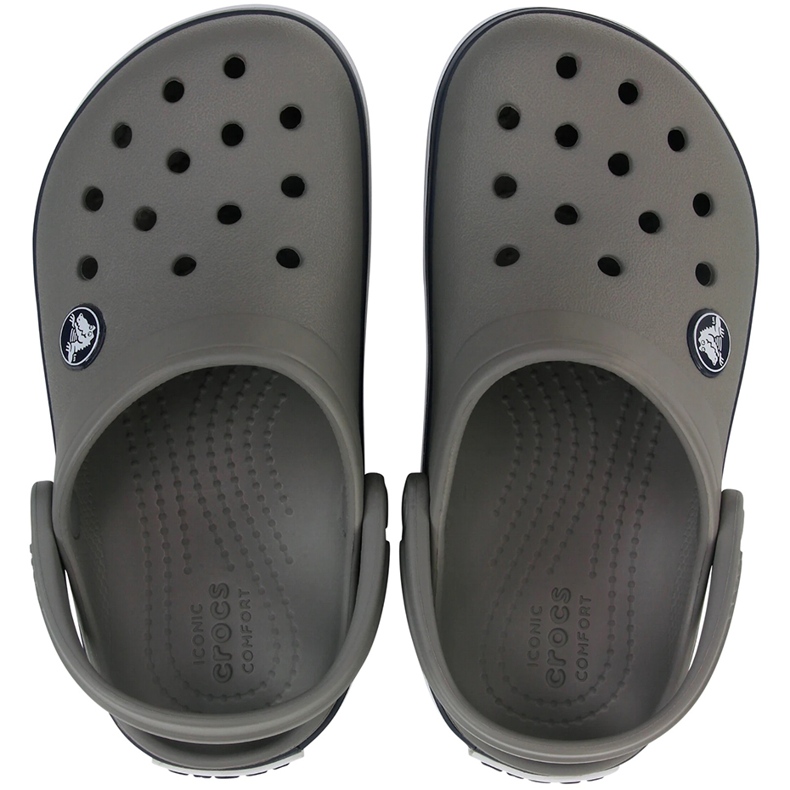 Tamancos infantis Crocs Kids Crocband Clog, cinza e azul marinho 207006 05H 2