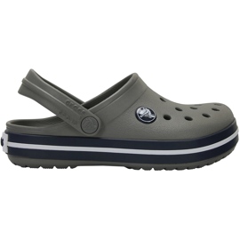 Tamancos infantis Crocs Kids Crocband Clog, cinza e azul marinho 207006 05H 1