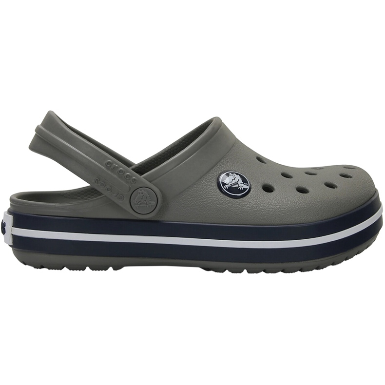 Tamancos infantis Crocs Kids Crocband Clog, cinza e azul marinho 207006 05H 1