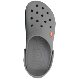 Tamancos masculinos Crocs Crocband Clog cinza e laranja 11016 01U 2