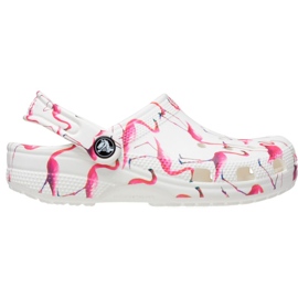 Tamancos infantis Crocs Classic Party Kids branco e rosa 207826 1CW 1