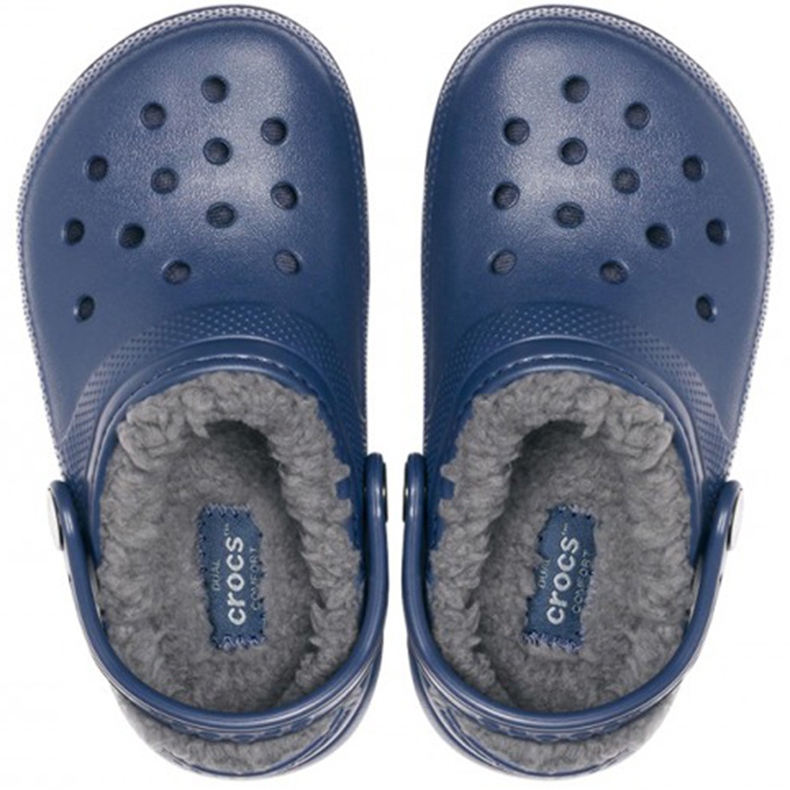 Tamancos infantis Crocs Lined Clog, azul marinho 207009 459 2