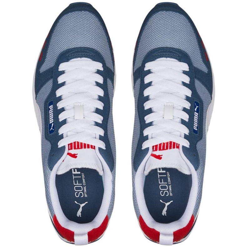 Sapatos masculinos Puma R78 azul e branco 373117 61 2