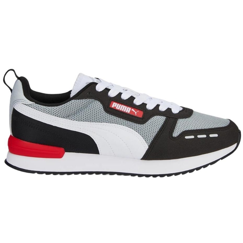 Sapatos masculinos Puma R78 pretos e cinza 373117 66 branco 1