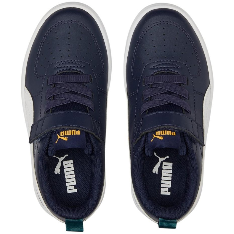 Calçados infantis Puma Rickie Ac Ps, azul marinho e branco 385836 07 2