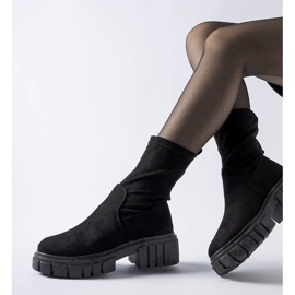 Bota slip-on preta Montefusco em camurça ecológica preto 1