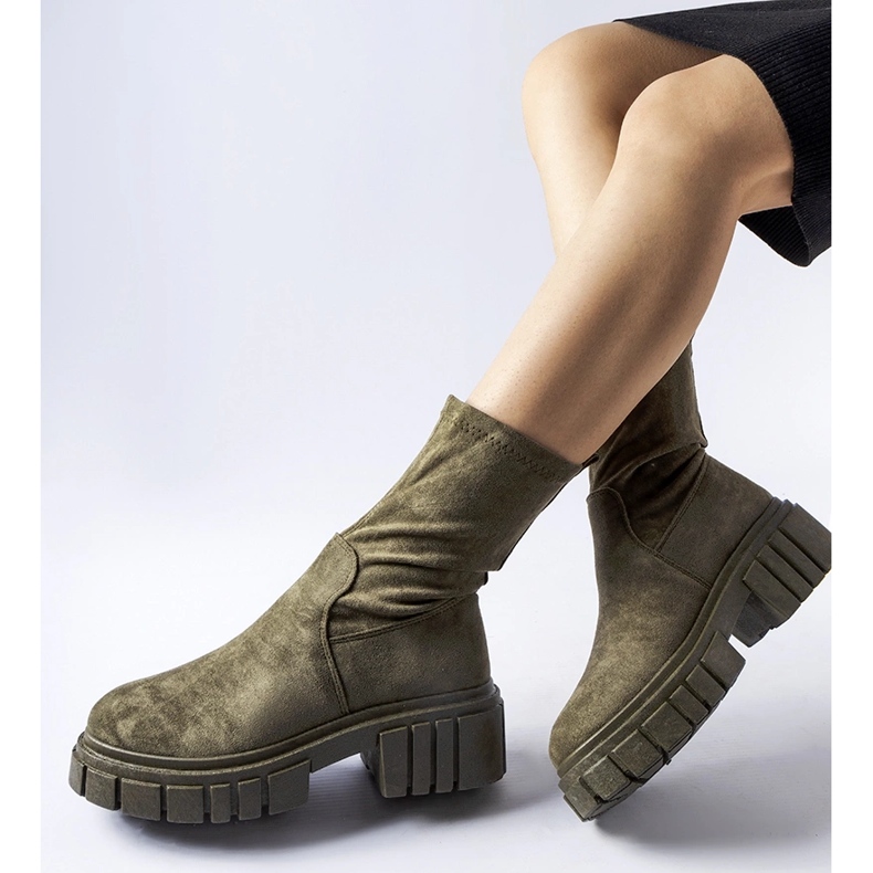 Botins de camurça ecológica Montefusco verde 1