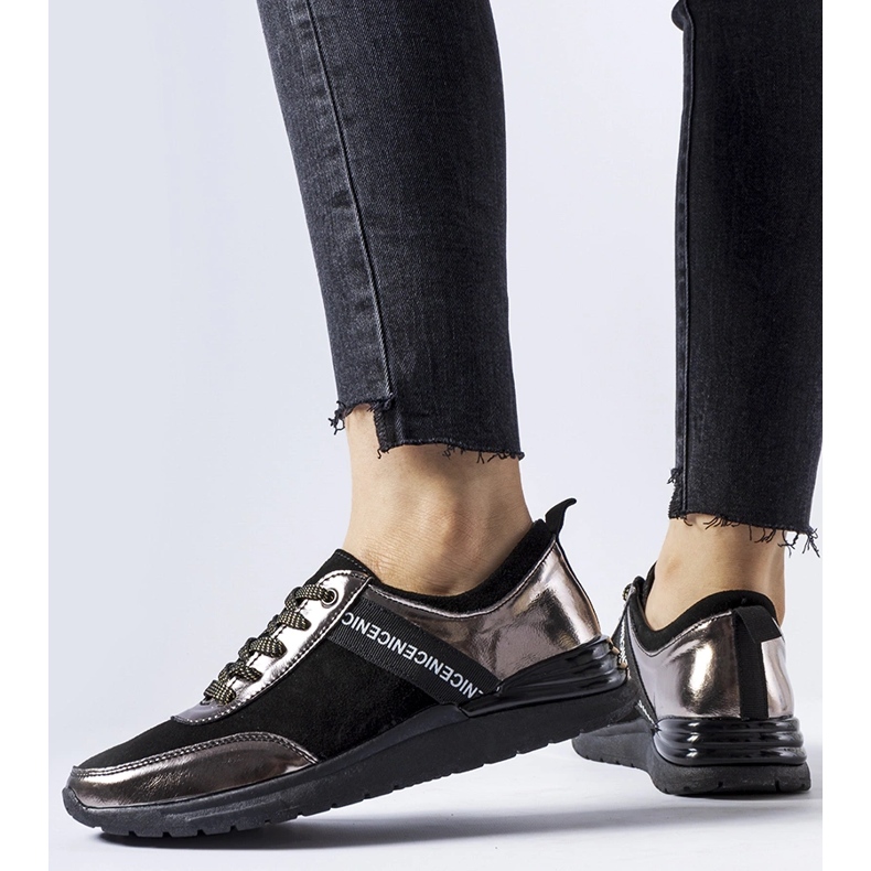 Tênis de couro preto e cinza Castelfidardo 1