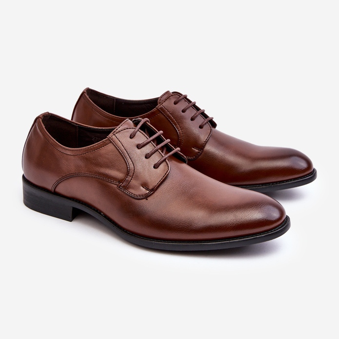 Sapatos masculinos de couro Harene marrom castanho 1