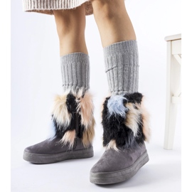 Botas de neve com isolamento cinza e pele da Cordero 1 Botas de neve com isolamento cinza e pele da Cordero 1