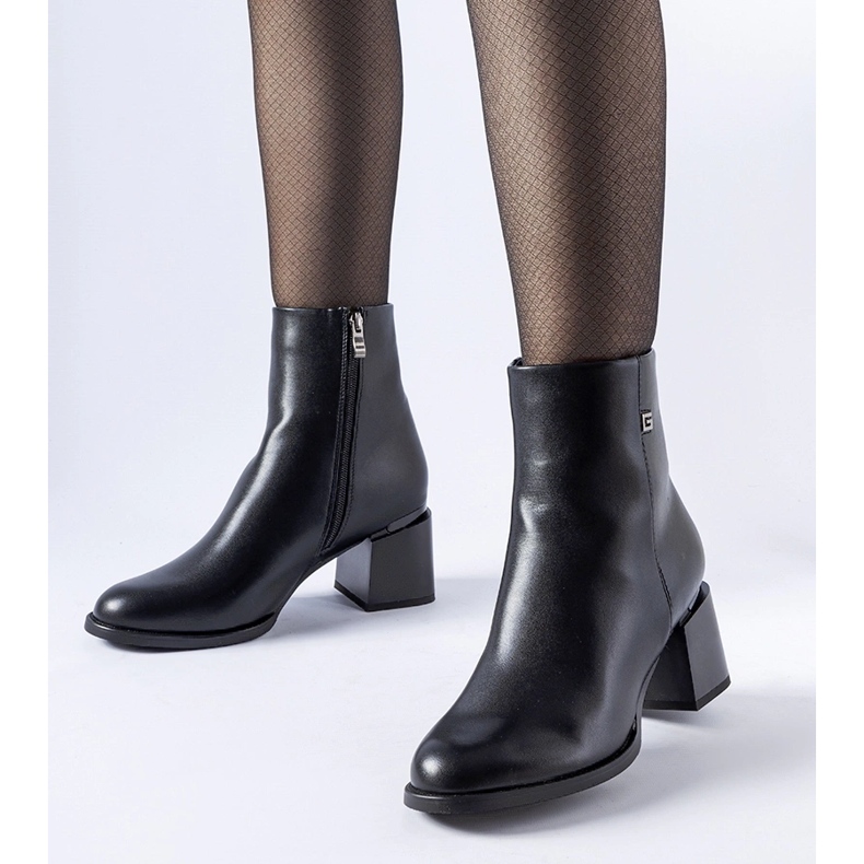 Botins de salto alto Fleurette com isolamento preto 1