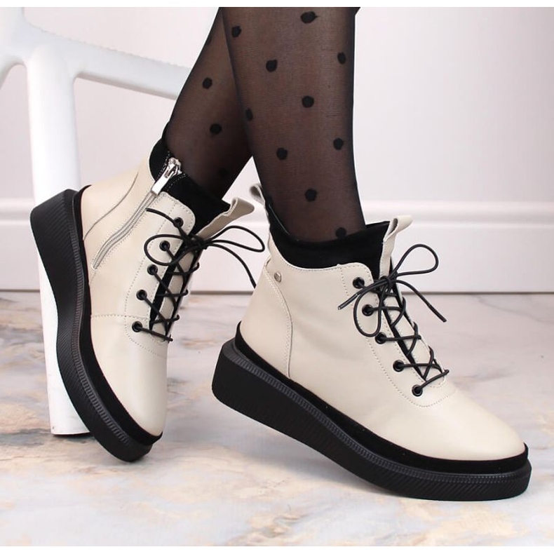 Filippo W PAW482 botas plataforma de couro com isolamento bege branco 2 Filippo W PAW482 botas plataforma de couro com isolamento bege branco 2