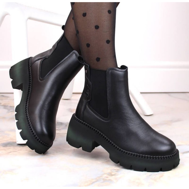 Filippo W PAW484 Botas Chelsea com isolamento de couro preto 2