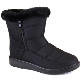 Botas de neve isoladas Potocki W WOL197 com pele, pretas preto 1 Botas de neve isoladas Potocki W WOL197 com pele, pretas preto 1