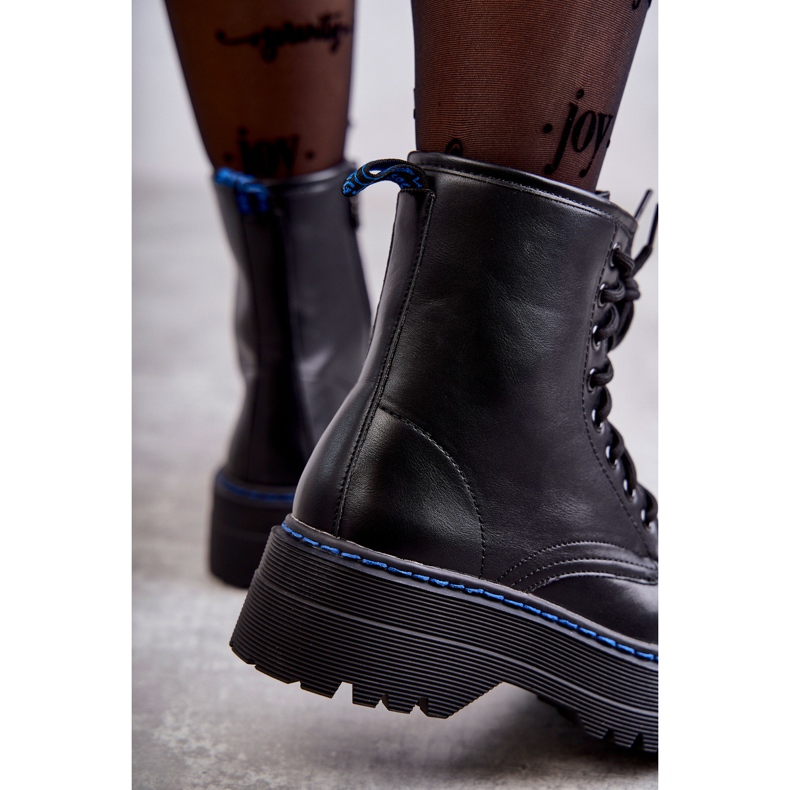 Botas femininas com cadarço, botas pretas preto 1 Botas femininas com cadarço, botas pretas preto 1