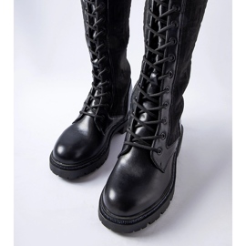 Botas meia pretas com strass Pierina preto 2