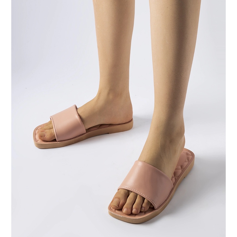 Chinelos de borracha rosa Chatigny branco 1