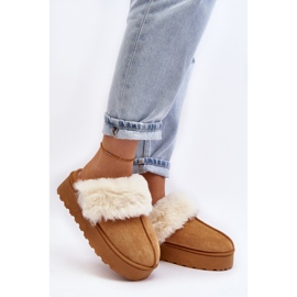Botas de neve femininas na plataforma Camel Phiniopis marrom 2