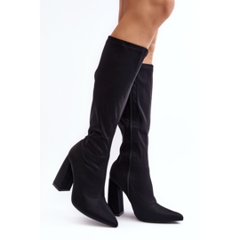 Botas femininas de salto alto acima do joelho pretas Fatuma preto 1