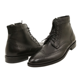 Botas Brogs masculinas, pretas, com cadarço Pilpol PW6037 preto 4