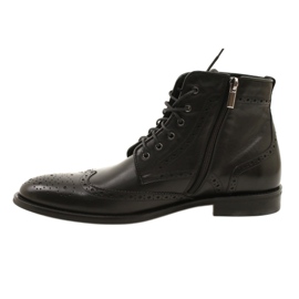 Botas Brogs masculinas, pretas, com cadarço Pilpol PW6037 preto 2 Botas Brogs masculinas, pretas, com cadarço Pilpol PW6037 preto 2