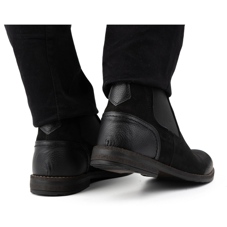 Olivier Botins isolados de homem pele 925MA preto 1