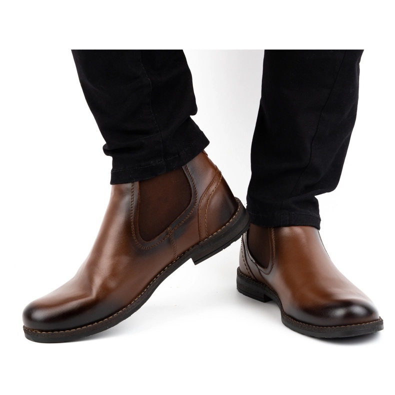 Olivier Botins isolados de homem pele 925MA castanho marrom 2