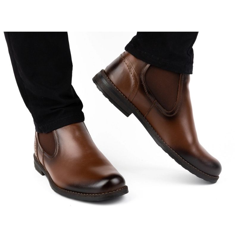Olivier Botins isolados de homem pele 925MA castanho 1 Olivier Botins isolados de homem pele 925MA castanho 1