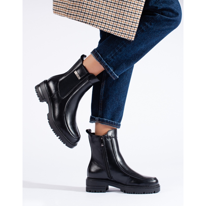 W. Potocki Botas Chelsea femininas pretas Potocki preto 2