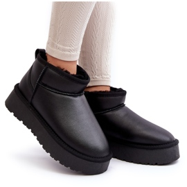 Botas femininas de couro com plataforma para neve pretas Loreley preto 5