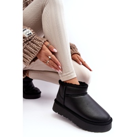 Botas femininas de couro com plataforma para neve pretas Loreley preto 4