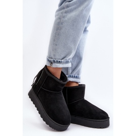 Botas femininas de neve em plataforma enorme com franjas, Lirico Preto 2