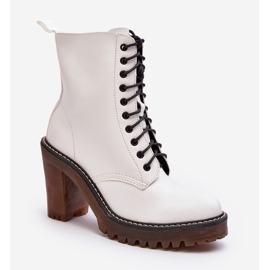 Botins femininos com cadarço, branco Arove 1