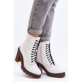 Botins femininos com cadarço, branco Arove 2