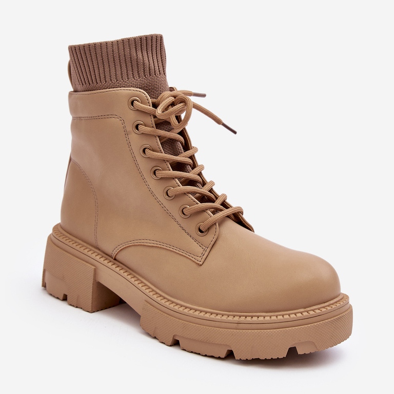 Botas femininas com meias bege Rivella 2 Botas femininas com meias bege Rivella 2