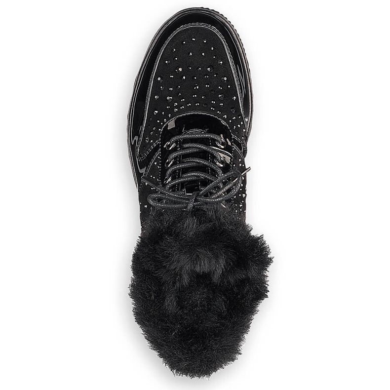 Botas de couro com isolamento de couro preto Rieker 93312-00 na plataforma 2