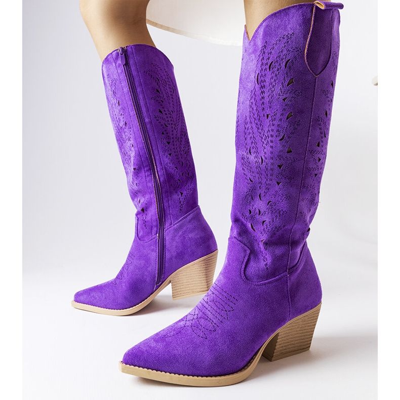 Botas de cowboy roxas abertas roxo 1