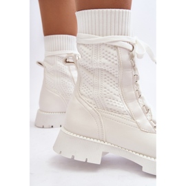 Botas Femininas Com Meia Amarrada Branca Gentiana branco 1 Botas Femininas Com Meia Amarrada Branca Gentiana branco 1