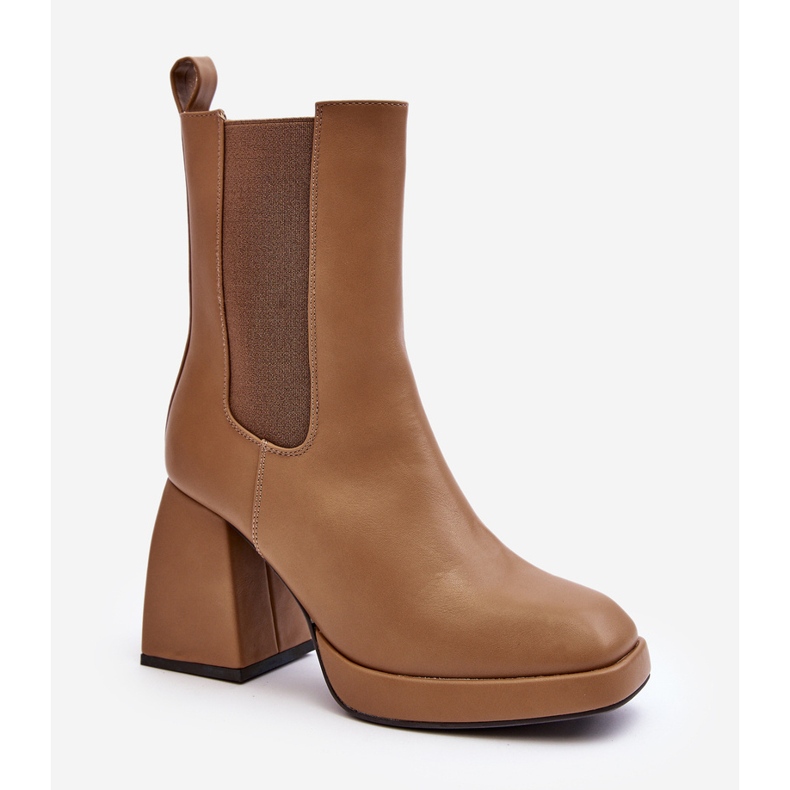 Botas femininas com plataforma e salto alto, Stelares Marrons marrom 1
