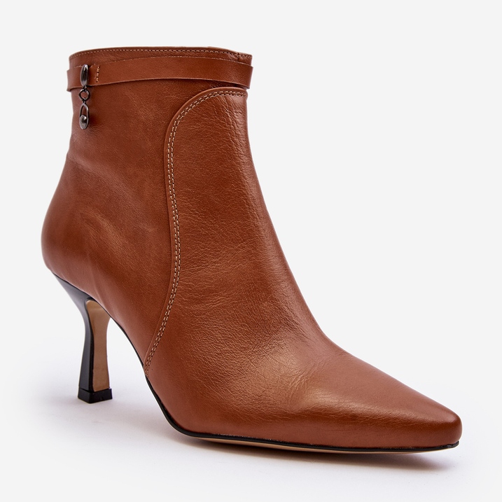 Botins femininos de couro Maciejka 06301-29 marrom 2