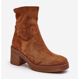 Botas femininas de salto alto Camel Argastis marrom 1