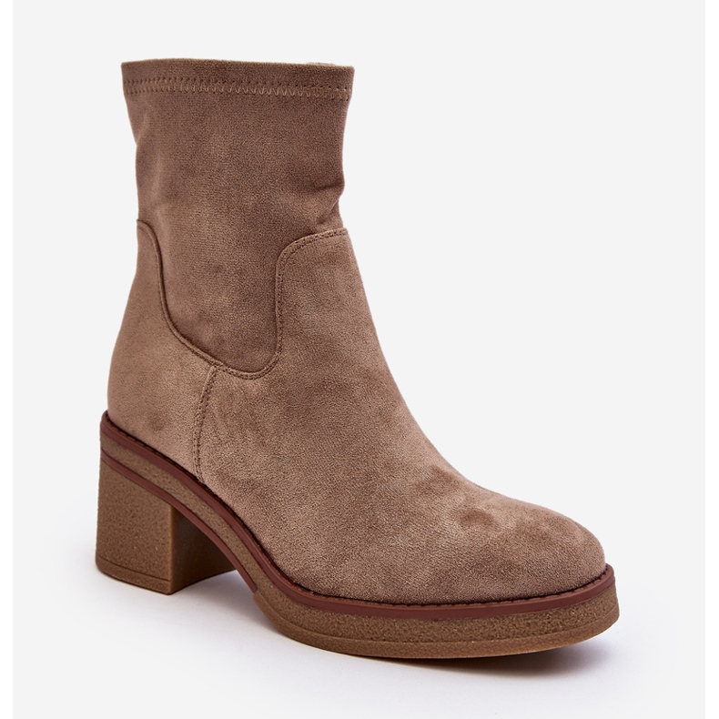 Botas femininas de salto alto bege Argastis 1