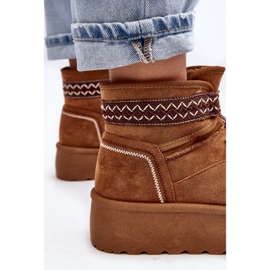 Botas femininas de neve com sola grossa e cadarço camelo Milson castanho 1