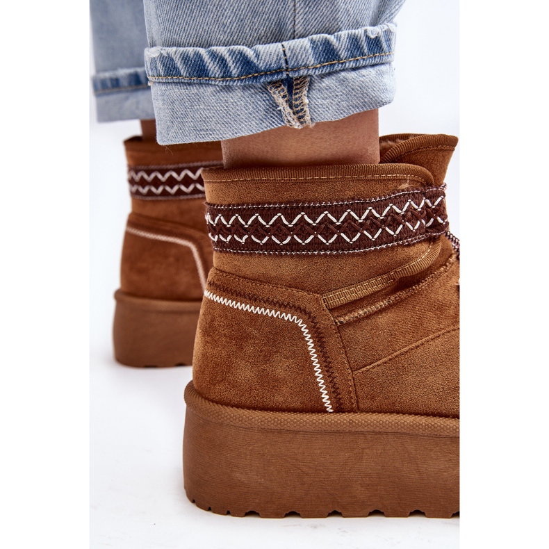 Botas femininas de neve com sola grossa e cadarço camelo Milson castanho 1 Botas femininas de neve com sola grossa e cadarço camelo Milson castanho 1