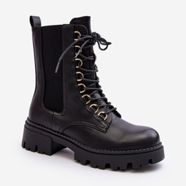 Botas femininas de couro preto Charmea 2