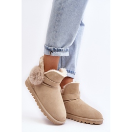 Botas femininas de camurça para neve Eraclio bege com recortes 2 Botas femininas de camurça para neve Eraclio bege com recortes 2