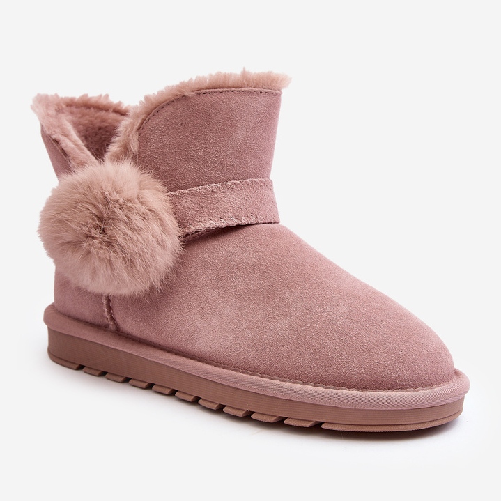 Botas femininas de camurça para neve com recortes, Eraclio rosa 1 Botas femininas de camurça para neve com recortes, Eraclio rosa 1