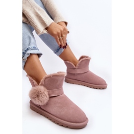Botas femininas de camurça para neve com recortes, Eraclio rosa 2