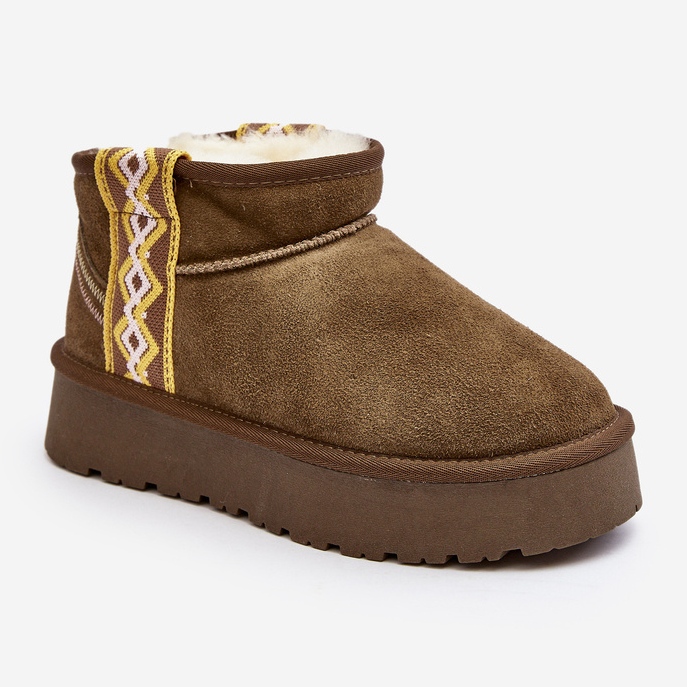 Botas femininas de camurça para neve com sola grossa, verde Vebissat 2 Botas femininas de camurça para neve com sola grossa, verde Vebissat 2